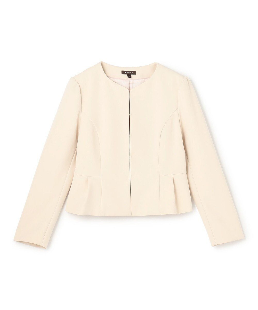【トッカ/TOCCA】のTIMELESS RHAPSODY ジャケット インテリア・キッズ・メンズ・レディースファッション・服の通販 founy(ファニー) ファッション Fashion レディースファッション Fashion for Women アウター Coat / Outerwear Collection レディースジャケット・軽アウター Jackets ノーカラージャケット / シンプル上品コーデ Collarless Jackets シェイプ Shape, Slim Fit ジャケット Jacket, Outerwear ドレス Dress, One-Piece フォーマル Formal, Dressy 夏 Summer S/S・春夏 SS, Spring/Summer, Warm Season A/W・秋冬 Autumn/Winter ベージュ系|ID: prp329100004801456 ipo3291000000034836444