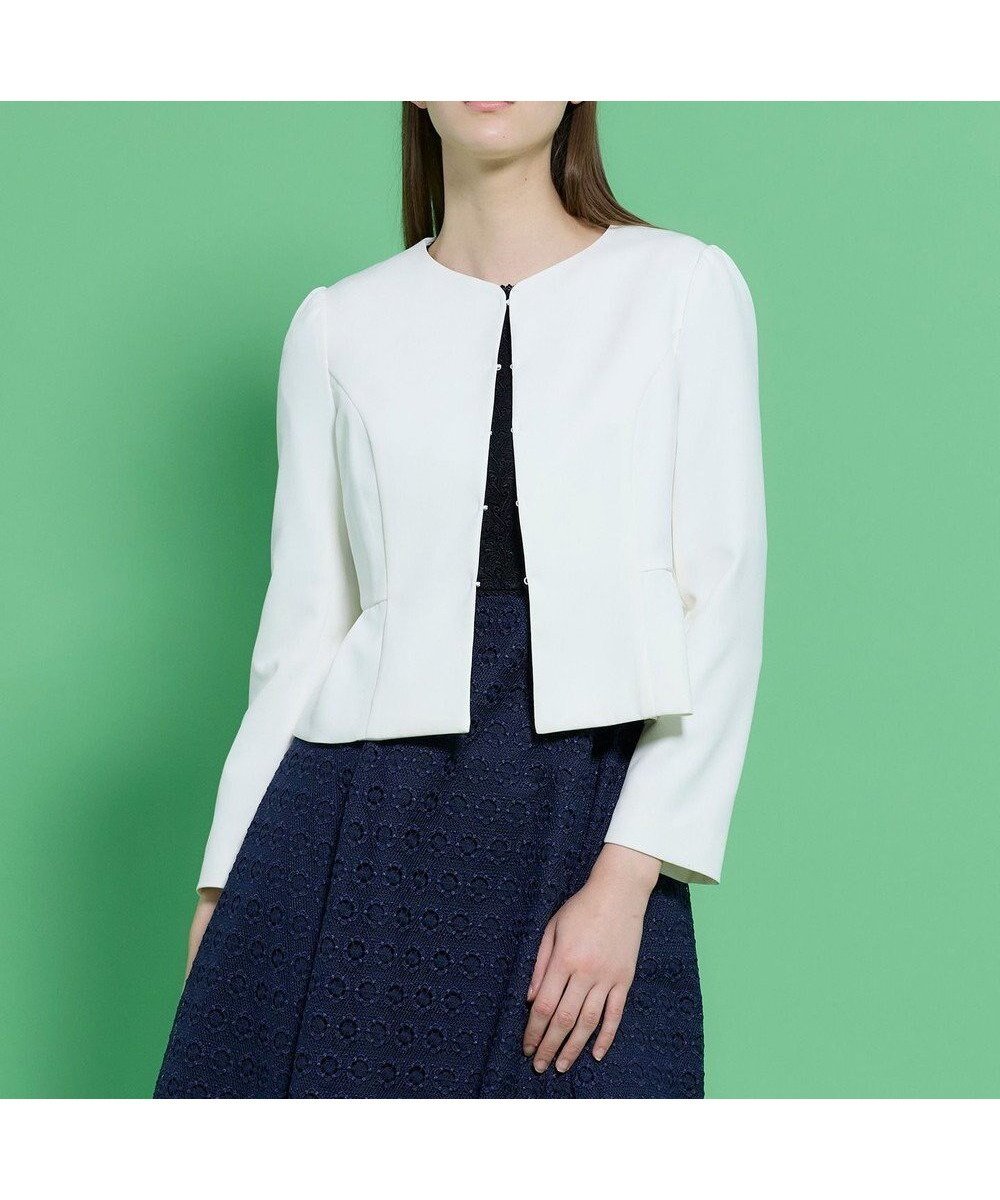 【トッカ/TOCCA】の【宮本茉由さん着用】TIMELESS RHAPSODY ジャケット インテリア・キッズ・メンズ・レディースファッション・服の通販 founy(ファニー) 　ファッションモデル・俳優・女優　Models　女性　Women　宮本茉由　MIyamoto Mayu　ファッション　Fashion　レディースファッション　Fashion for Women　アウター　Coat / Outerwear Collection　レディースジャケット・軽アウター　Jackets　ノーカラージャケット / シンプル上品コーデ　Collarless Jackets　シェイプ　Shape, Slim Fit　ジャケット　Jacket, Outerwear　ドレス　Dress, One-Piece　フォーマル　Formal, Dressy　夏　Summer　S/S・春夏　SS, Spring/Summer, Warm Season　A/W・秋冬　Autumn/Winter　ホワイト系|ID: prp329100004801456 ipo3291000000035157640