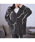 【ティアクラッセ/Tiaclasse】のふわもちニュアンス配色ニットカーディガン チャコールグレー|ID: prp329100004801485 ipo3291000000034836553