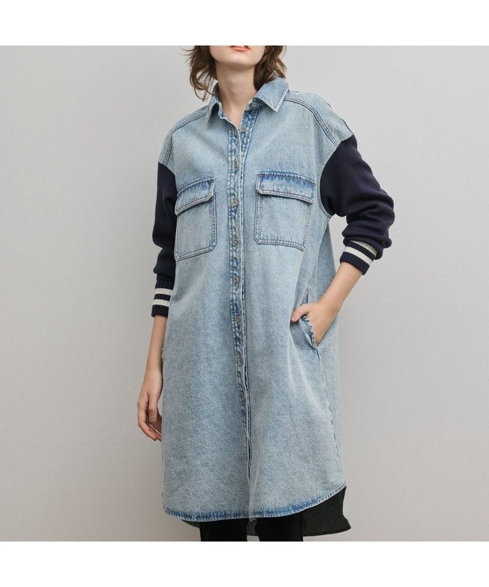 【グレース コンチネンタル/GRACE CONTINENTAL】のニットスリーブデニムワンピース インテリア・キッズ・メンズ・レディースファッション・服の通販 founy(ファニー) https://founy.com/ ファッション Fashion レディースファッション Fashion for Women ワンピース Dresses コンビ Combo, Combination Style デニム Denim, Jeans Material 夏 Summer 春 Spring S/S・春夏 SS, Spring/Summer, Warm Season |ID: prp329100004801490 ipo3291000000034836567