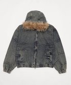 【ウィゴー/WEGO / MEN】のファーフードスラッシュデニムブルゾン デニム淡加工色|ID: prp329100004802826 ipo3291000000034846158