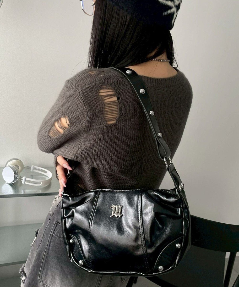 【ウィゴー/WEGO】のメタルパーツハーフムーンバッグ インテリア・キッズ・メンズ・レディースファッション・服の通販 founy(ファニー) 　ファッション　Fashion　レディースファッション　Fashion for Women　バッグ　Bags　おすすめ　Recommended / Our Picks　ガーリー　Girly, Feminine Style　スマホ　Smartphone, Mobile Device　トレンド　Trend, Trending Now　メタル　Metal, Metal Parts　ブラック|ID: prp329100004802856 ipo3291000000034846323