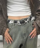 【ウィゴー/WEGO】のLダブルリングスタッズベルト 柄2|ID: prp329100004802866 ipo3291000000034846367