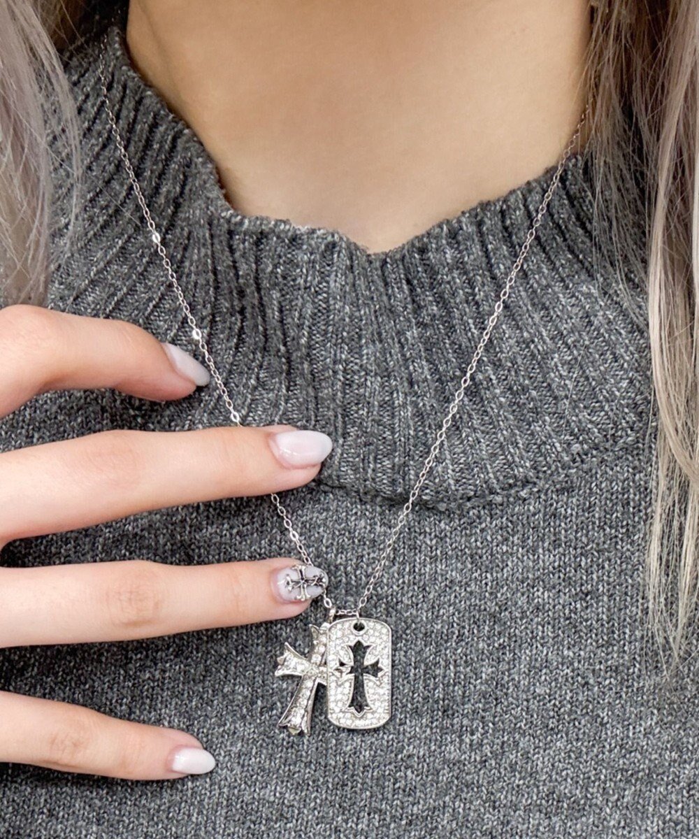 【ウィゴー/WEGO】のLラインストーンダイカットネックレス 人気、トレンドファッション・服の通販 founy(ファニー) 　ファッション　Fashion　レディースファッション　Fashion for Women　ジュエリー　Jewelry　ネックレス　Necklaces & Pendants　アクセサリー　Fashion Accessories　ストーン　Stone, Gem-Like　スマホ　Smartphone, Mobile Device　チェーン　Chain, Chain Strap　ネックレス　Necklace, Pendant Necklace　モチーフ　Motif, Design Theme　 other-1|ID: prp329100004802870 ipo3291000000034846381