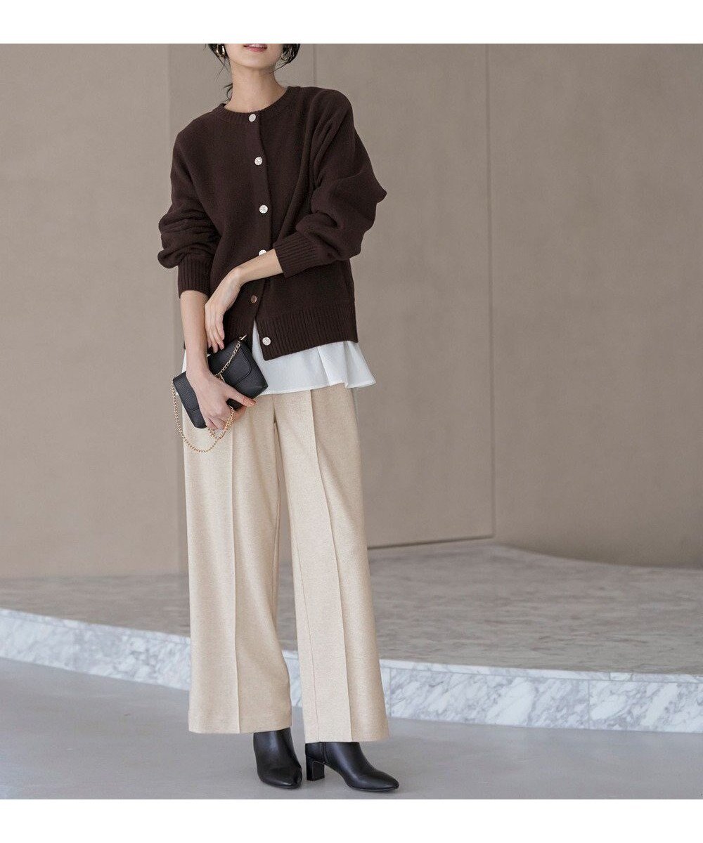 【エニィ スィス/any SiS】のセンタープレスメランジ パンツ インテリア・キッズ・メンズ・レディースファッション・服の通販 founy(ファニー) 　ファッション　Fashion　レディースファッション　Fashion for Women　パンツ　Pants & Trousers　おすすめ　Recommended / Our Picks　ウォッシャブル　Machine Washable　カットソー　Cut and Sewn Top　ストレッチ　Stretch, Stretchy Fabric　センター　Center, Center Line　ポケット　Pocket, Pocket Detail　メランジ　Melange, Mixed Yarn　新作・新入荷　New Arrivals / New In　楽ちん　Easy Fit, Comfortable　A/W・秋冬　Autumn/Winter　ライトベージュ|ID: prp329100004802875 ipo3291000000035126617