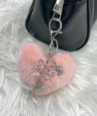 【ウィゴー/WEGO】のファーハートビーズチャームキーホルダー ピンク|ID: prp329100004803944 ipo3291000000034854082