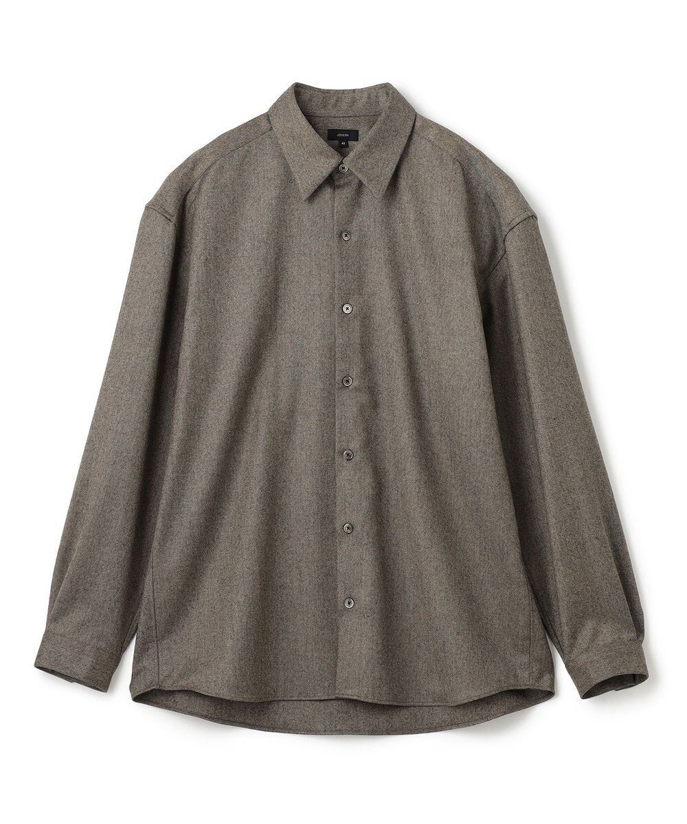 【ジョゼフ オム/JOSEPH HOMME / MEN】のWOOL CASHMERE TWILL SHIRT インテリア・キッズ・メンズ・レディースファッション・服の通販 founy(ファニー) ファッション Fashion メンズファッション Fashion for Men トップス・カットソー Cut & Sew Tops メンズシャツ Shirts シンプル Simple, Minimal ツイル Twist, Twisted Detail ドレープ Drape, Draping Fabric ラウンド Round, Round Neck A/W・秋冬 Autumn/Winter ベージュ系|ID: prp329100004804994 ipo3291000000034863857