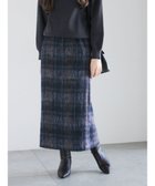 【テチチ/Te chichi】のシャギーチェックスカート ネイビー|ID: prp329100004805021 ipo3291000000035715422