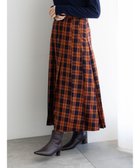 【テチチ/Te chichi】のチェックアソートロングプリーツスカート オレンジ|ID: prp329100004805022 ipo3291000000035590370