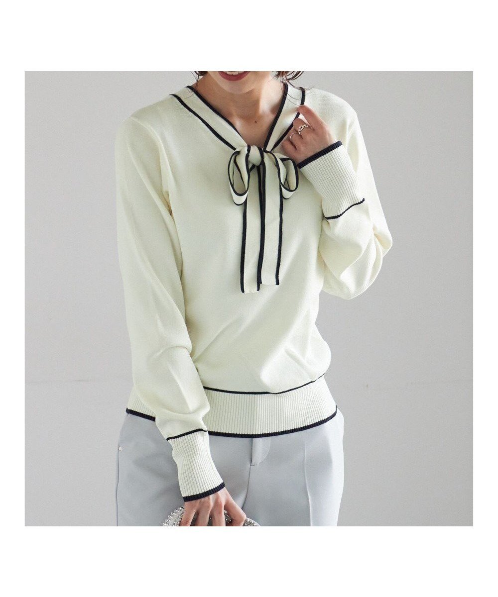 【テチチ/Te chichi】の前後2WAYボウタイニットプルオーバー インテリア・キッズ・メンズ・レディースファッション・服の通販 founy(ファニー) ファッション Fashion レディースファッション Fashion for Women トップス・カットソー Cut & Sew Tops ニット Knit Tops & Sweaters カジュアルプルオーバー・ニットトップス Pullovers & Knit Tops / Casual Pullovers セーター Sweater, Knitwear デニム Denim, Jeans Material エレガント 上品 Elegant 夏 Summer S/S・春夏 SS, Spring/Summer, Warm Season A/W・秋冬 Autumn/Winter オフホワイト|ID: prp329100004805024 ipo3291000000034863989