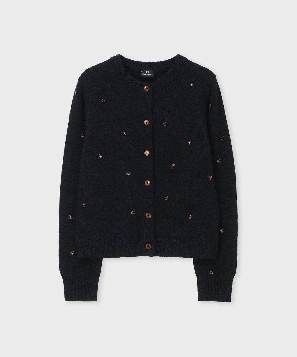 【ポール スミス/Paul Smith】のホースシュー ビーズ カーディガン インテリア・キッズ・メンズ・レディースファッション・服の通販 founy(ファニー) 　ファッション　Fashion　レディースファッション　Fashion for Women　トップス・カットソー　Cut & Sew Tops　カーディガン・羽織り　Layered Style Cardigans　カーディガン　Cardigan, Knitwear　メランジ　Melange, Mixed Yarn　モチーフ　Motif, Design Theme　エレガント 上品　Elegant　夏　Summer　S/S・春夏　SS, Spring/Summer, Warm Season　A/W・秋冬　Autumn/Winter　ブラック|ID: prp329100004805035 ipo3291000000034864028