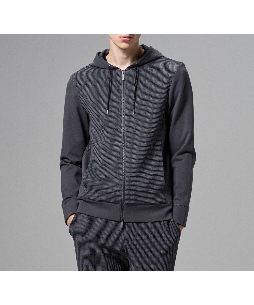 【ジョゼフ オム/JOSEPH HOMME / MEN】の【オリジナル素材 】ライトタックジャージー ジップアップフーディー インテリア・キッズ・メンズ・レディースファッション・服の通販 founy(ファニー) 　ファッション　Fashion　メンズファッション　Fashion for Men　トップス・カットソー　Cut & Sew Tops　パーカー・フーディー / カジュアルコーデ　Hoodies & Parkas　アンサンブル　Ensemble Set　春　Spring　コンビ　Combo, Combination Style　シンプル　Simple, Minimal　スポーティ　Sporty, Casual Athletic　セットアップ　Set-Up, Coordinated Outfit　定番　Standard, Basic Item　パーカー　Hoodie, Parka　フロント　Front, Front Design　ベーシック　Basic, Essential　S/S・春夏　SS, Spring/Summer, Warm Season　夏　Summer　グレー系|ID: prp329100004806225 ipo3291000000034875972