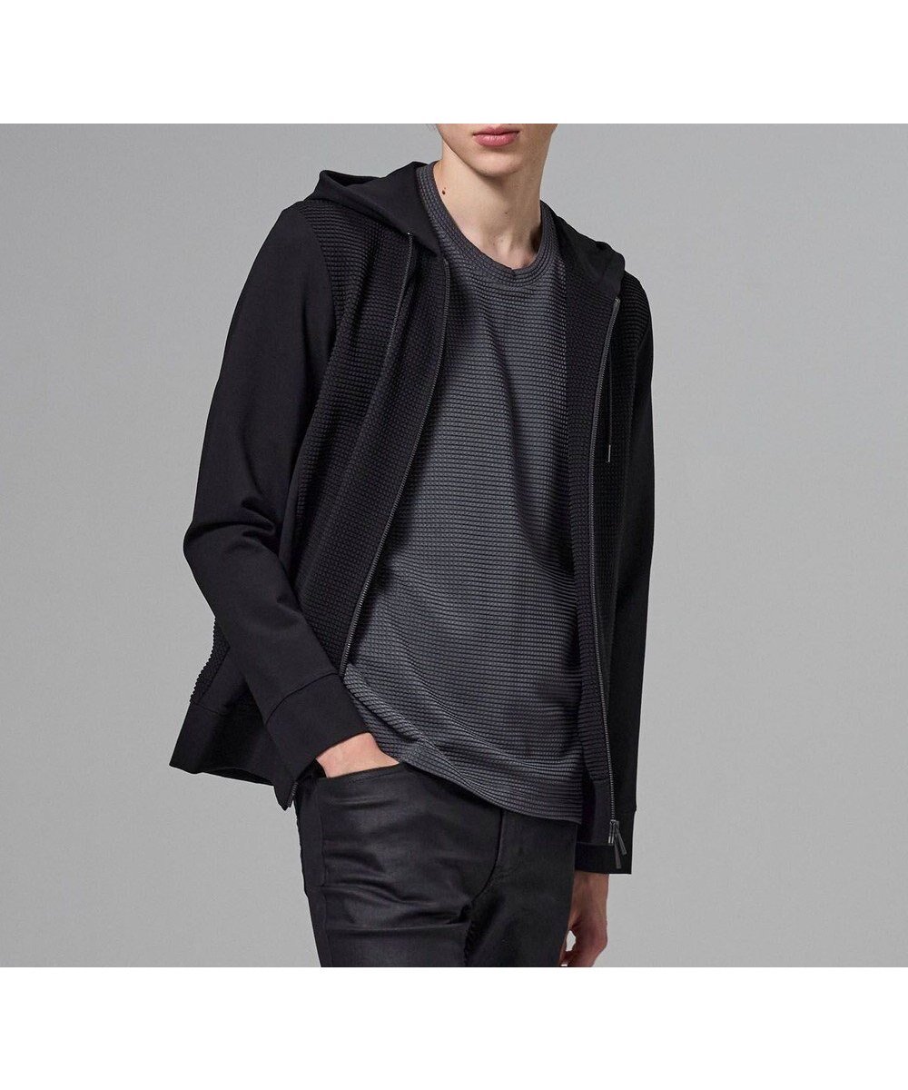 【ジョゼフ オム/JOSEPH HOMME / MEN】の【オリジナル素材 】ライトタックジャージー ジップアップフーディー インテリア・キッズ・メンズ・レディースファッション・服の通販 founy(ファニー) 　ファッション　Fashion　メンズファッション　Fashion for Men　トップス・カットソー　Cut & Sew Tops　パーカー・フーディー / カジュアルコーデ　Hoodies & Parkas　アンサンブル　Ensemble Set　春　Spring　コンビ　Combo, Combination Style　シンプル　Simple, Minimal　スポーティ　Sporty, Casual Athletic　セットアップ　Set-Up, Coordinated Outfit　定番　Standard, Basic Item　パーカー　Hoodie, Parka　フロント　Front, Front Design　ベーシック　Basic, Essential　S/S・春夏　SS, Spring/Summer, Warm Season　夏　Summer　ブラック系|ID: prp329100004806225 ipo3291000000034875973