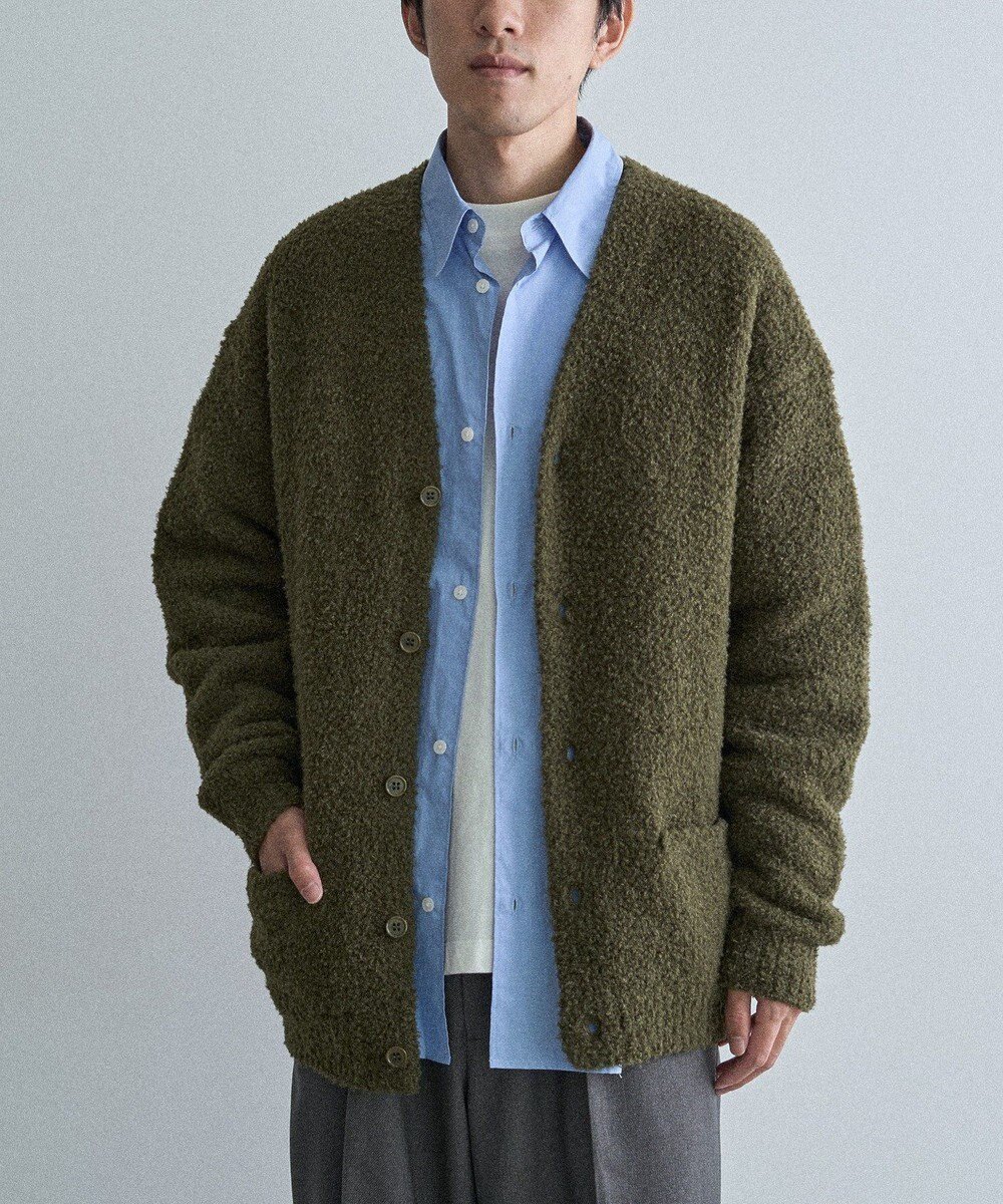 【クラフトスタンダードブティック/CRAFT STANDARD BOUTIQUE / MEN】のフェザーモールニットカーディガン インテリア・キッズ・メンズ・レディースファッション・服の通販 founy(ファニー) 　ファッション　Fashion　メンズファッション　Fashion for Men　トップス・カットソー　Cut & Sew Tops　ニット・セーター / 定番トップス　Knit Tops & Sweaters　カーディガン / 羽織り　Cardigans　インナー　Innerwear　ウォーム　Warm Fabric　カーディガン　Cardigan, Knitwear　ハンド　Hand, Handmade　フェザー　Feather, Feather Detail　ポケット　Pocket, Pocket Detail　リラックス　Relax, Relaxed Fit　エレガント 上品　Elegant　A/W・秋冬　Autumn/Winter　Khaki|ID: prp329100004806230 ipo3291000000034875996
