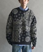 【クラフトスタンダードブティック/CRAFT STANDARD BOUTIQUE / MEN】のペイズリー柄ニットプルオーバー Black|ID: prp329100004806231 ipo3291000000034875999