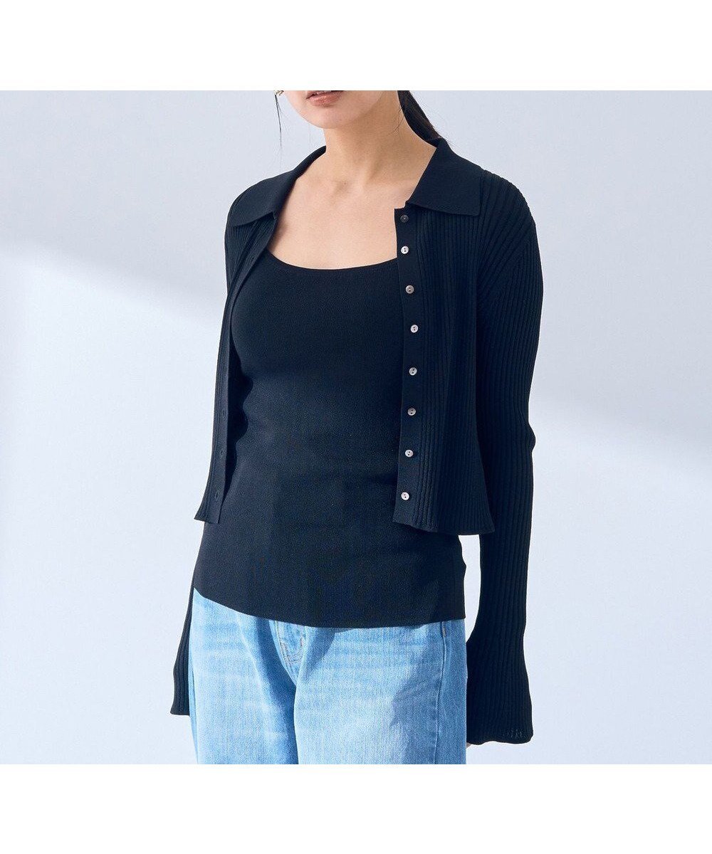 【イェッカ ヴェッカ/YECCA VECCA】の【2点セット】キャミセット襟付きカーディガン インテリア・キッズ・メンズ・レディースファッション・服の通販 founy(ファニー) ファッション Fashion レディースファッション Fashion for Women トップス・カットソー Cut & Sew Tops カーディガン・羽織り Layered Style Cardigans キャミソール&ノースリーブ Camisoles & Sleeveless Tops おすすめ Recommended / Our Picks カーディガン Cardigan, Knitwear キャミソール Camisole, Spaghetti Strap Top スリット Slit, Slit Detail スリーブ Sleeve, Long Sleeve / Short Sleeve バランス Balance, Style Balance フィット Fit, Slim Fit ボトム Bottoms, Lower Wear ポケット Pocket, Pocket Detail リラックス Relax, Relaxed Fit ワイド Wide, Wide Fit ワイドリブ Wide Rib, Wide Ribbed Knit 夏 Summer 春 Spring S/S・春夏 SS, Spring/Summer, Warm Season Black|ID: prp329100004806241 ipo3291000000034876031