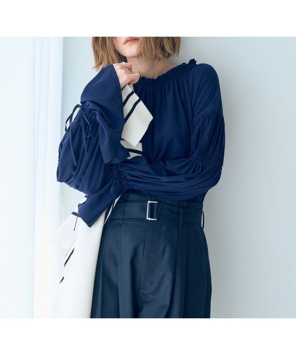 【イェッカ ヴェッカ/YECCA VECCA】の2wayギャザーデザインブラウス インテリア・キッズ・メンズ・レディースファッション・服の通販 founy(ファニー) ファッション Fashion レディースファッション Fashion for Women トップス・カットソー Cut & Sew Tops シャツ・ブラウス・オフィスカジュアル Elegant Blouses & Button-Ups ギャザー Gathered, Ruffled シャーリング Shirring, Ruched スリーブ Sleeve, Long Sleeve / Short Sleeve フェミニン Feminine, Girly フリル Frill, Ruffle ポケット Pocket, Pocket Detail リボン Ribbon, Bow 夏 Summer 春 Spring S/S・春夏 SS, Spring/Summer, Warm Season Navy|ID: prp329100004806242 ipo3291000000034876037