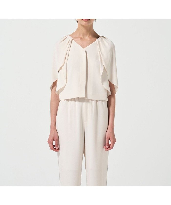 【グレース コンチネンタル/GRACE CONTINENTAL】のケープスリーブトップ インテリア・キッズ・メンズ・レディースファッション・服の通販 founy(ファニー) https://founy.com/ ファッション Fashion レディースファッション Fashion for Women トップス・カットソー Cut & Sew Tops おすすめ Recommended / Our Picks サテン Satin, Glossy Fabric サロペット Overalls, Salopette スリーブ Sleeve, Long Sleeve / Short Sleeve フロント Front, Front Design ラップ Wrap, Wrap Design エレガント 上品 Elegant 夏 Summer S/S・春夏 SS, Spring/Summer, Warm Season A/W・秋冬 Autumn/Winter |ID: prp329100004806250 ipo3291000000034876088