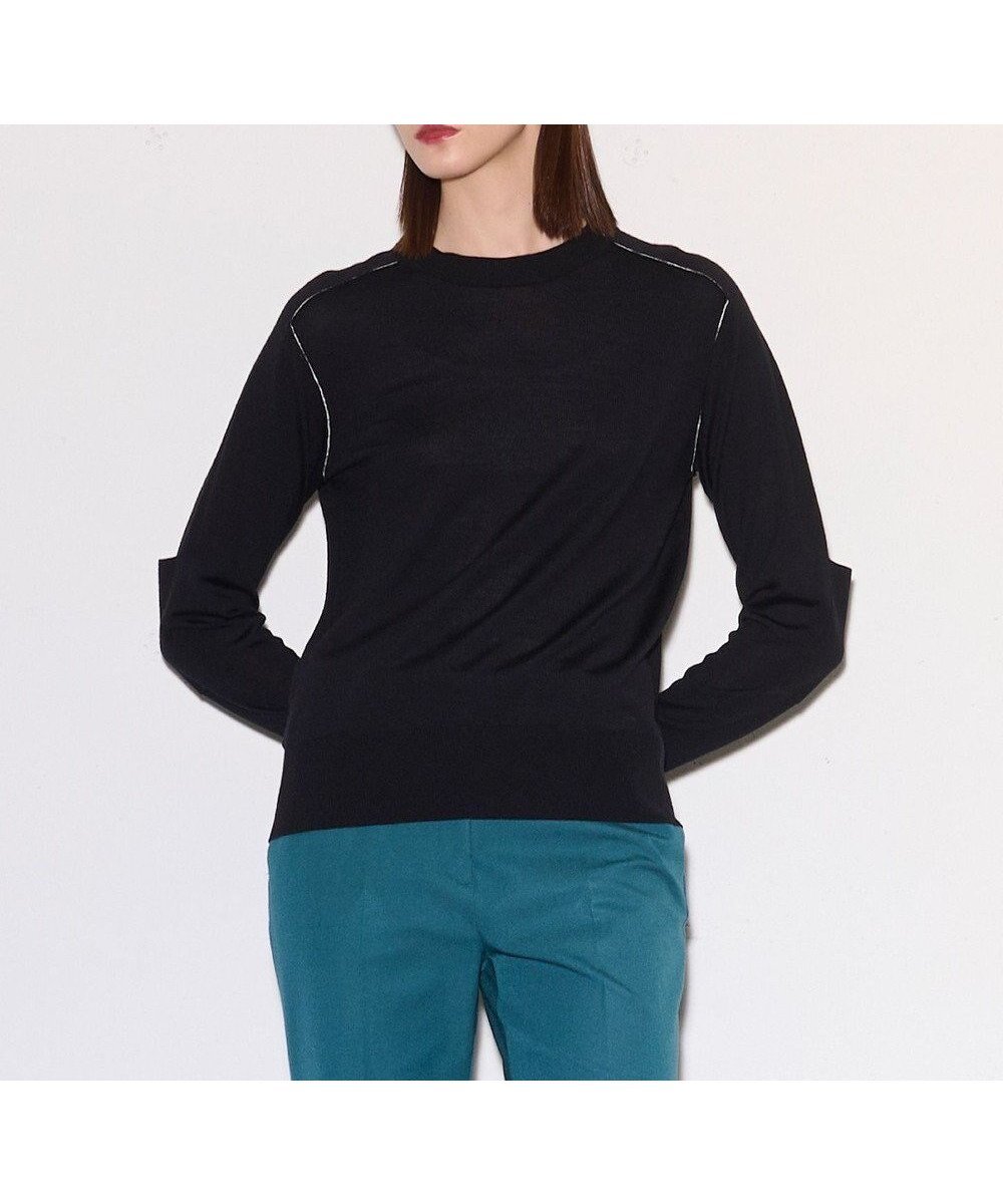 【ジョゼフ/JOSEPH】のウールカシミヤ ラウンドネックニット インテリア・キッズ・メンズ・レディースファッション・服の通販 founy(ファニー) ファッション Fashion レディースファッション Fashion for Women トップス・カットソー Cut & Sew Tops ニット Knit Tops & Sweaters インナー Innerwear クラシック Classic, Timeless Style コンパクト Compact, Small Size シンプル Simple, Minimal ジャケット Jacket, Outerwear セーター Sweater, Knitwear パッチ Patch, Appliqué ポケット Pocket, Pocket Detail ラウンド Round, Round Neck 切替 Switching, Contrast Panel A/W・秋冬 Autumn/Winter Black|ID: prp329100004806257 ipo3291000000034876202