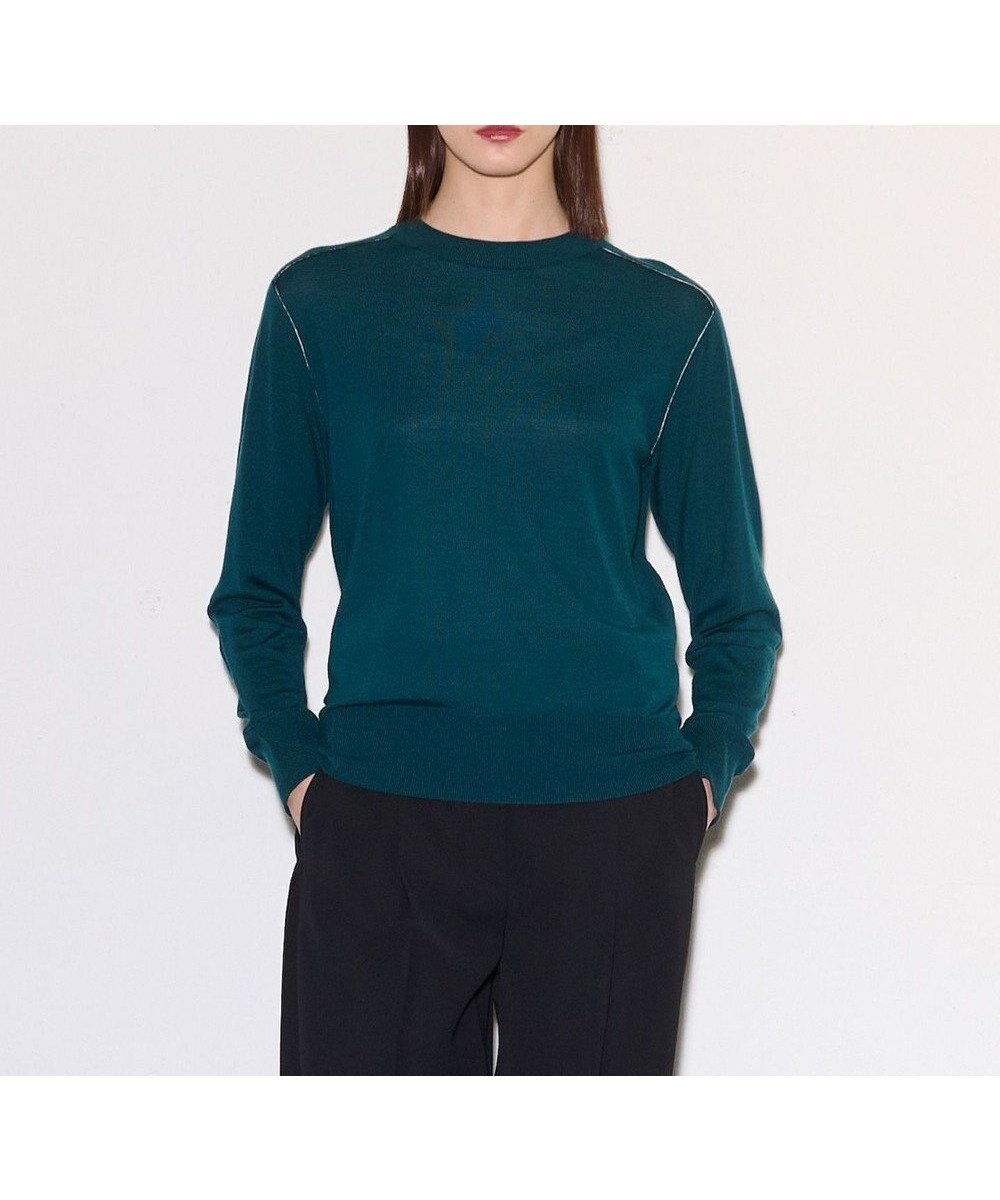 【ジョゼフ/JOSEPH】のウールカシミヤ ラウンドネックニット インテリア・キッズ・メンズ・レディースファッション・服の通販 founy(ファニー) ファッション Fashion レディースファッション Fashion for Women トップス・カットソー Cut & Sew Tops ニット Knit Tops & Sweaters インナー Innerwear クラシック Classic, Timeless Style コンパクト Compact, Small Size シンプル Simple, Minimal ジャケット Jacket, Outerwear セーター Sweater, Knitwear パッチ Patch, Appliqué ポケット Pocket, Pocket Detail ラウンド Round, Round Neck 切替 Switching, Contrast Panel A/W・秋冬 Autumn/Winter Dark Teal|ID: prp329100004806257 ipo3291000000034876204