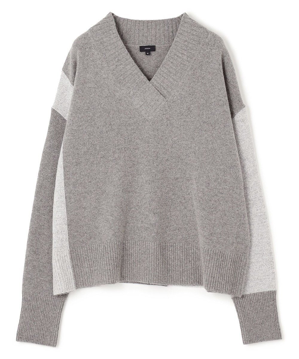 【ジョゼフ/JOSEPH】のウールミックス Vネックニット インテリア・キッズ・メンズ・レディースファッション・服の通販 founy(ファニー) ファッション Fashion レディースファッション Fashion for Women トップス・カットソー Cut & Sew Tops ニット Knit Tops & Sweaters Vネックトップス V-Neck Tops / V-Cut Neckline Shirts アウトレット Outlet / Clearance アシンメトリー Asymmetrical Style スペシャル Special, Limited Edition セーター Sweater, Knitwear ボトム Bottoms, Lower Wear ミックス Mix, Mixed Style A/W・秋冬 Autumn/Winter Grey|ID: prp329100004806259 ipo3291000000034876216