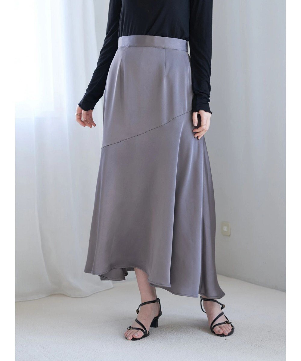 【イェッカ ヴェッカ/YECCA VECCA】のアシメマーメイドサテンスカート インテリア・キッズ・メンズ・レディースファッション・服の通販 founy(ファニー) ファッション Fashion レディースファッション Fashion for Women スカート Skirts アシンメトリー Asymmetrical Style サテン Satin, Glossy Fabric ポケット Pocket, Pocket Detail マーメイド Mermaid, Fishtail Silhouette 夏 Summer 春 Spring S/S・春夏 SS, Spring/Summer, Warm Season Charcoal Gray|ID: prp329100004806323 ipo3291000000034876615