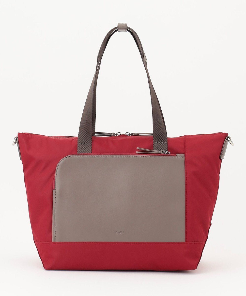 【イザック/Y'SACCS】のナイロン×リサイクルレザー コンビマルチトート インテリア・キッズ・メンズ・レディースファッション・服の通販 founy(ファニー) ファッション Fashion レディースファッション Fashion for Women バッグ Bags スクエア Square, Square Shape スマート Smart, Elegant トラベル Travel, Travel Gear バランス Balance, Style Balance フロント Front, Front Design ポケット Pocket, Pocket Detail ワイン|ID: prp329100004806350 ipo3291000000034876997