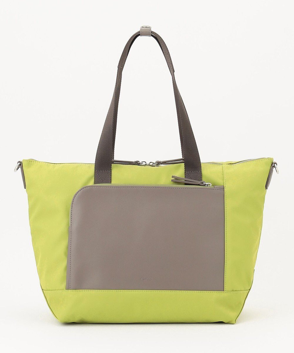 【イザック/Y'SACCS】のナイロン×リサイクルレザー コンビマルチトート インテリア・キッズ・メンズ・レディースファッション・服の通販 founy(ファニー) ファッション Fashion レディースファッション Fashion for Women バッグ Bags スクエア Square, Square Shape スマート Smart, Elegant トラベル Travel, Travel Gear バランス Balance, Style Balance フロント Front, Front Design ポケット Pocket, Pocket Detail ライトグリーン|ID: prp329100004806350 ipo3291000000034877002