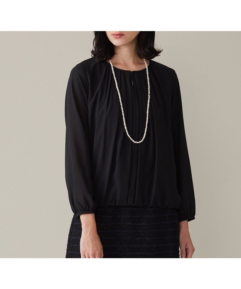 【自由区/JIYU-KU】の【洗える】ロイヤルシフォン ブラウス インテリア・キッズ・メンズ・レディースファッション・服の通販 founy(ファニー) 　ファッション　Fashion　レディースファッション　Fashion for Women　トップス・カットソー　Cut & Sew Tops　シャツ・ブラウス・オフィスカジュアル　Elegant Blouses & Button-Ups　ロングTシャツ・Tシャツ　Longline T-Shirts & Tees　カットソー・ベーシックTシャツ　Cut-and-Sewn Tops / Stretch Tees & Basics　おすすめ　Recommended / Our Picks　エレガント 上品　Elegant　カットソー　Cut and Sewn Top　シアー　Sheer, See-Through　シフォン　Chiffon, Lightweight Fabric　スリット　Slit, Slit Detail　セレモニー　Ceremony　デニム　Denim, Jeans Material　ドレープ　Drape, Draping Fabric　バルーン　Balloon, Balloon Silhouette　夏　Summer　春　Spring　S/S・春夏　SS, Spring/Summer, Warm Season　洗える　Machine Washable　ビジネス 仕事 通勤　Business / Work / Commuting　ネイビー系|ID: prp329100004806352 ipo3291000000034877034