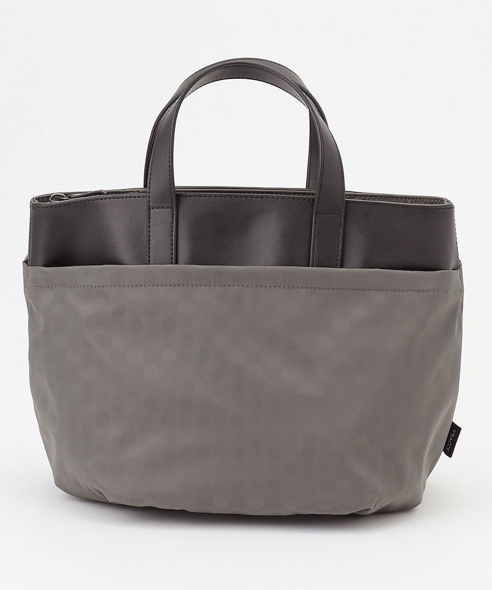 【イザック/Y'SACCS】のPolka Dots タックラウンド2WAYミドルトート インテリア・キッズ・メンズ・レディースファッション・服の通販 founy(ファニー) 　ファッション　Fashion　レディースファッション　Fashion for Women　バッグ　Bags　ジャカード／ジャガード　Jacquard, Woven Pattern　スマート　Smart, Elegant　ドット　Polka Dot, Dot Pattern　定番　Standard, Basic Item　バケツ　Bucket, Bucket Style　フォルム　Silhouette, Form　ポケット　Pocket, Pocket Detail　マグネット　Magnet, Magnetic Closure　ラウンド　Round, Round Neck　エレガント 上品　Elegant　グレー|ID: prp329100004807588 ipo3291000000034887330