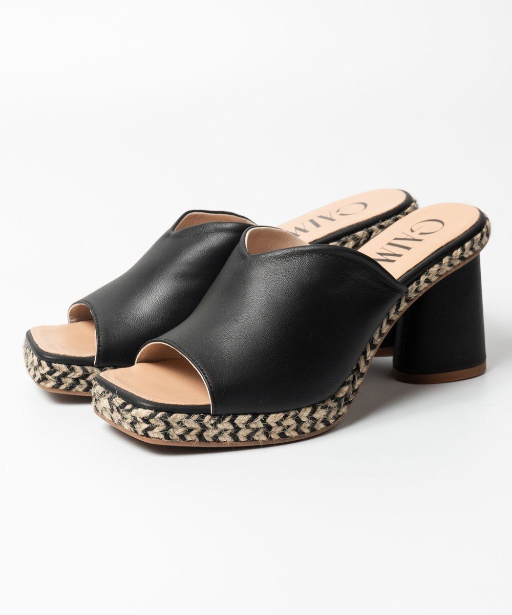 【ガイモ/gaimo】の【GAIMO/ガイモ】Vカットスクエアヒールサンダル インテリア・キッズ・メンズ・レディースファッション・服の通販 founy(ファニー) ファッション Fashion レディースファッション Fashion for Women サンダル Sandals, Summer Shoes シューズ Shoes, Footwear ジュート Jute, Natural Fiber スクエア Square, Square Shape ハンド Hand, Handmade リゾート Resort, Vacation Style 夏 Summer 春 Spring S/S・春夏 SS, Spring/Summer, Warm Season ブラック|ID: prp329100004807592 ipo3291000000034887351