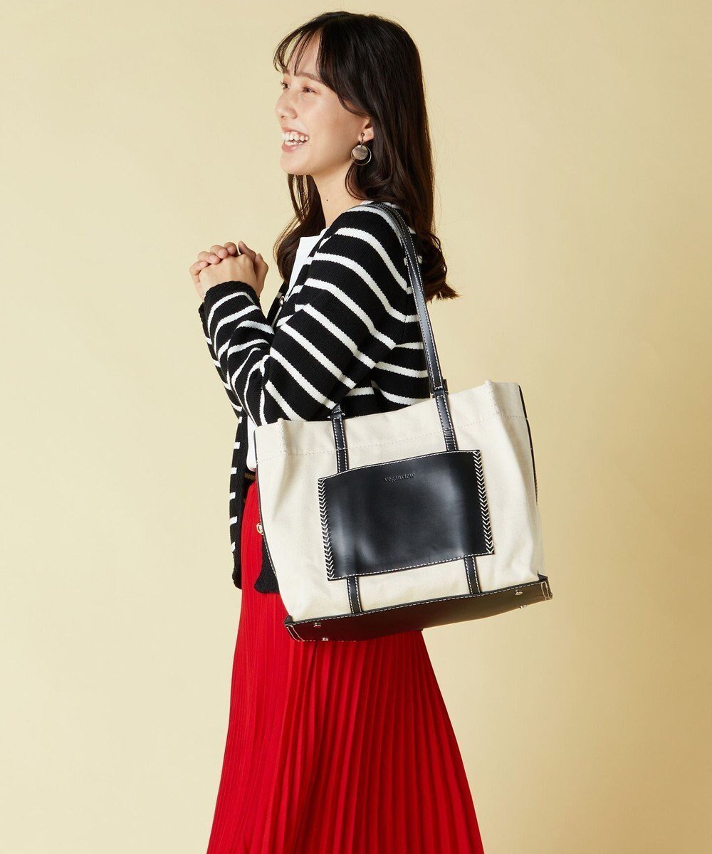 【ラ バガジェリー/LA BAGAGERIE】の【veganview】w handle canvas tote 人気、トレンドファッション・服の通販 founy(ファニー) ファッション Fashion レディースファッション Fashion for Women バッグ Bags キャンバス Canvas, Canvas Fabric スクエア Square, Square Shape ダブル Double, Double-Breasted ツイル Twist, Twisted Detail 定番 Standard, Basic Item ファブリック Fabric, Textile フォルム Silhouette, Form ポケット Pocket, Pocket Detail マグネット Magnet, Magnetic Closure エレガント 上品 Elegant other-1|ID: prp329100004807615 ipo3291000000034887482