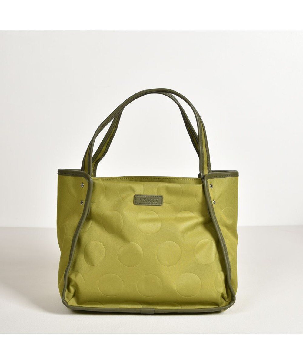 【イザック/Y'SACCS】のヒートエンボス ポルカドットトート Sサイズ インテリア・キッズ・メンズ・レディースファッション・服の通販 founy(ファニー) ファッション Fashion レディースファッション Fashion for Women バッグ Bags ドット Polka Dot, Dot Pattern フォルム Silhouette, Form ポケット Pocket, Pocket Detail 定番 Standard, Basic Item 軽量 Lightweight, Ultra Light グリーン|ID: prp329100004807629 ipo3291000000034887608