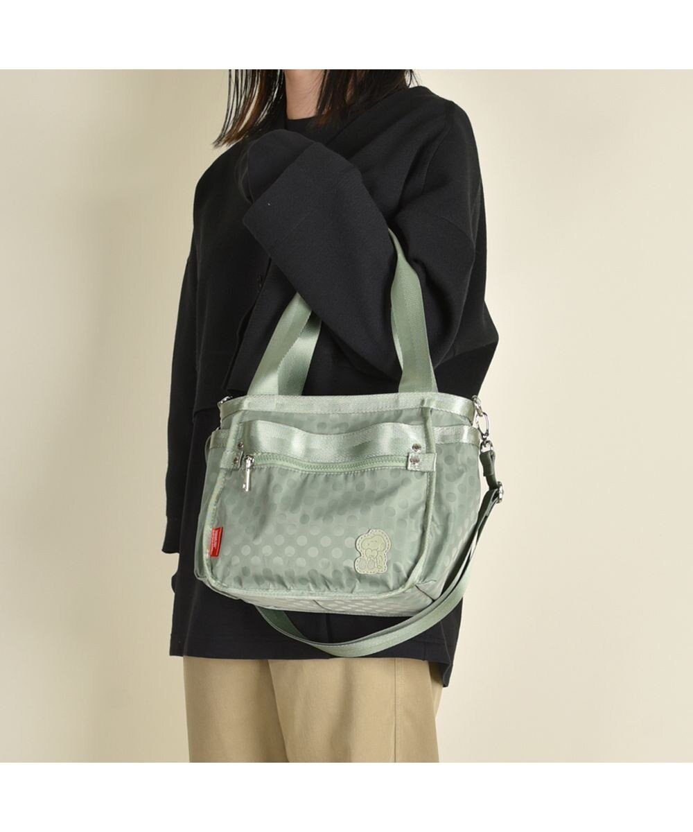 【イザック/Y'SACCS】の【PEANUTSコラボ】SNOOPY(スヌーピー) Polka Dots 2WAYトート インテリア・キッズ・メンズ・レディースファッション・服の通販 founy(ファニー) 　ファッション　Fashion　レディースファッション　Fashion for Women　バッグ　Bags　コラボ　Collaboration, Collab　ジャカード／ジャガード　Jacquard, Woven Pattern　ドット　Polka Dot, Dot Pattern　パッチ　Patch, Appliqué　ポケット　Pocket, Pocket Detail　ライトグリーン|ID: prp329100004807644 ipo3291000000034887685