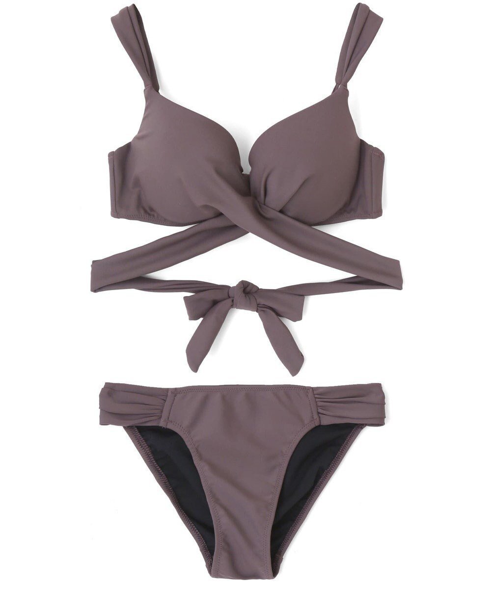 【三愛水着楽園/San-ai Resort】の【San-ai Resort(サンアイリゾート)】ダブルアップクロスビキニ インテリア・キッズ・メンズ・レディースファッション・服の通販 founy(ファニー) 　ファッション　Fashion　レディースファッション　Fashion for Women　水着　Swimwear　レディース水着・ビーチウェア　Swimwear & Beachwear　夏　Summer　定番　Standard, Basic Item　S/S・春夏　SS, Spring/Summer, Warm Season　水着　Swimsuit, Swimwear　無地　Plain, Solid Color　A/W・秋冬　Autumn/Winter　ブラウン|ID: prp329100004807669 ipo3291000000034887898