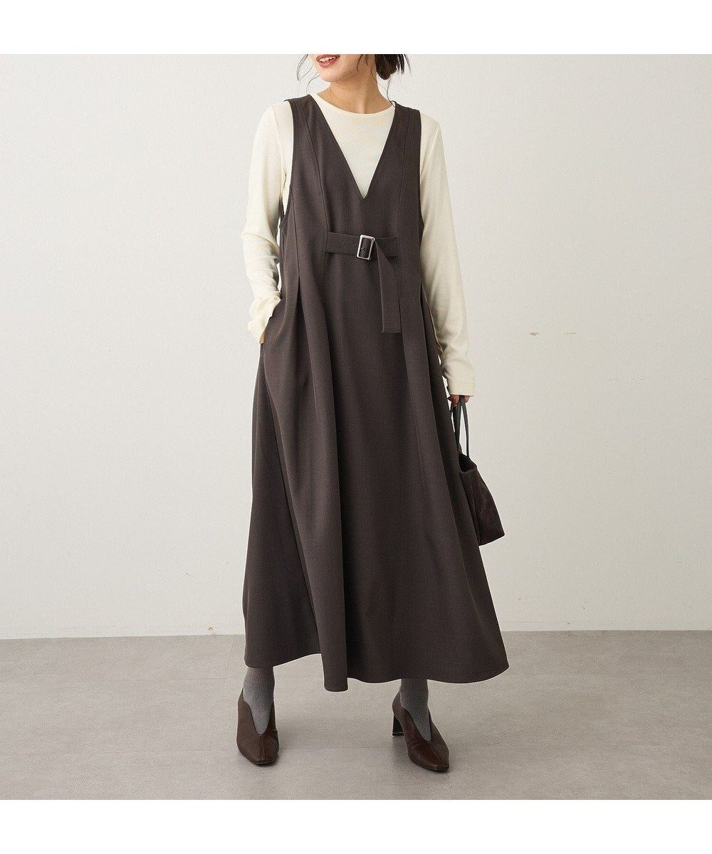 【クラフトスタンダードブティック/CRAFT STANDARD BOUTIQUE】のVネックウェストタックジャンパースカート 人気、トレンドファッション・服の通販 founy(ファニー) ファッション Fashion レディースファッション Fashion for Women スカート Skirts ポケット Pocket, Pocket Detail エレガント 上品 Elegant A/W・秋冬 Autumn/Winter ビジネス 仕事 通勤 Business / Work / Commuting other-1|ID: prp329100004807679 ipo3291000000034887992