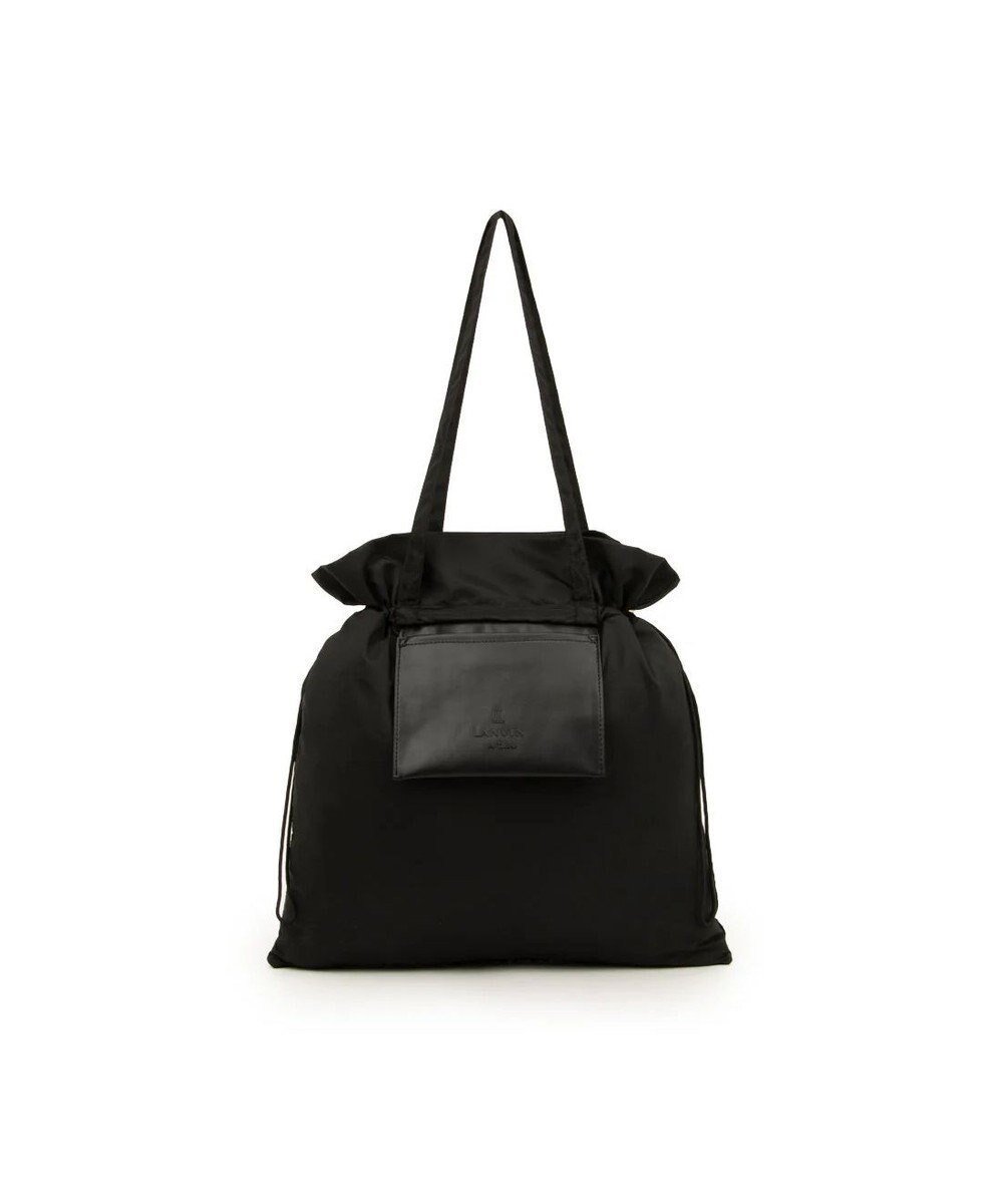 【ランバン オン ブルー/LANVIN en Bleu】のポプリス ポケッタブルバッグ インテリア・キッズ・メンズ・レディースファッション・服の通販 founy(ファニー) 　ファッション　Fashion　レディースファッション　Fashion for Women　バッグ　Bags　コンパクト　Compact, Small Size　ドローストリング　Drawstring, Pull Cord　フロント　Front, Front Design　ポケット　Pocket, Pocket Detail　旅行　Travel　軽量　Lightweight, Ultra Light　ビジネス 仕事 通勤　Business / Work / Commuting　ブラック|ID: prp329100004807684 ipo3291000000034888019