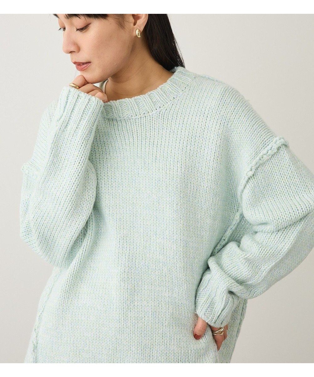 【クラフトスタンダードブティック/CRAFT STANDARD BOUTIQUE】のアウトリンキングミックスニットプルオーバー インテリア・キッズ・メンズ・レディースファッション・服の通販 founy(ファニー) 　ファッション　Fashion　レディースファッション　Fashion for Women　トップス・カットソー　Cut & Sew Tops　ニット　Knit Tops & Sweaters　カジュアルプルオーバー・ニットトップス　Pullovers & Knit Tops / Casual Pullovers　おすすめ　Recommended / Our Picks　シンプル　Simple, Minimal　セーター　Sweater, Knitwear　デニム　Denim, Jeans Material　ハイネック　High Neck, Mock Neck　ポケット　Pocket, Pocket Detail　ミックス　Mix, Mixed Style　エレガント 上品　Elegant　A/W・秋冬　Autumn/Winter　Light Blue|ID: prp329100004807690 ipo3291000000035409491