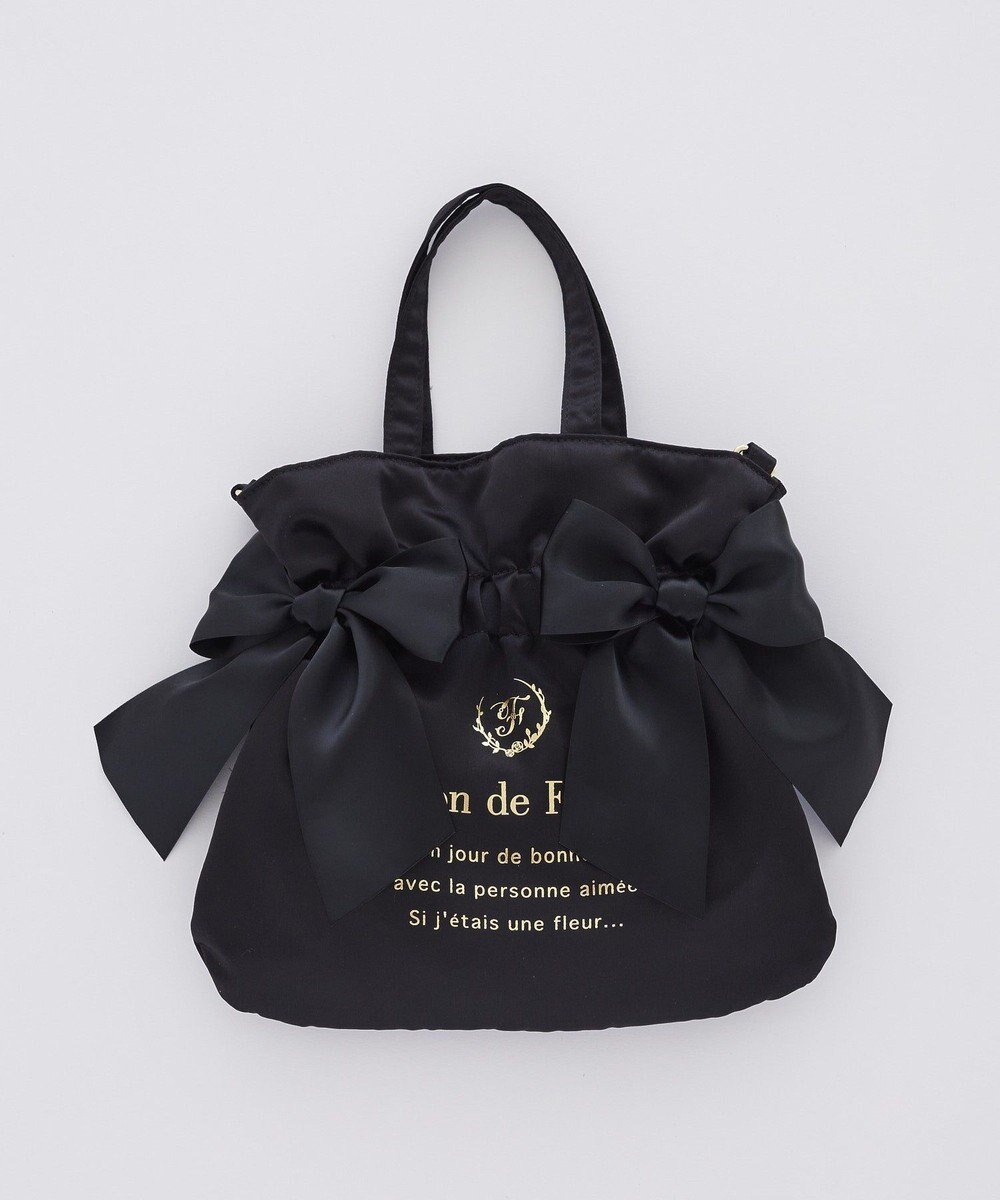 【メゾンドフルール/Maison de FLEUR】のクリアダブルリボン2Wayトート インテリア・キッズ・メンズ・レディースファッション・服の通販 founy(ファニー) ファッション Fashion レディースファッション Fashion for Women バッグ Bags Black|ID: prp329100004807695 ipo3291000000034888135