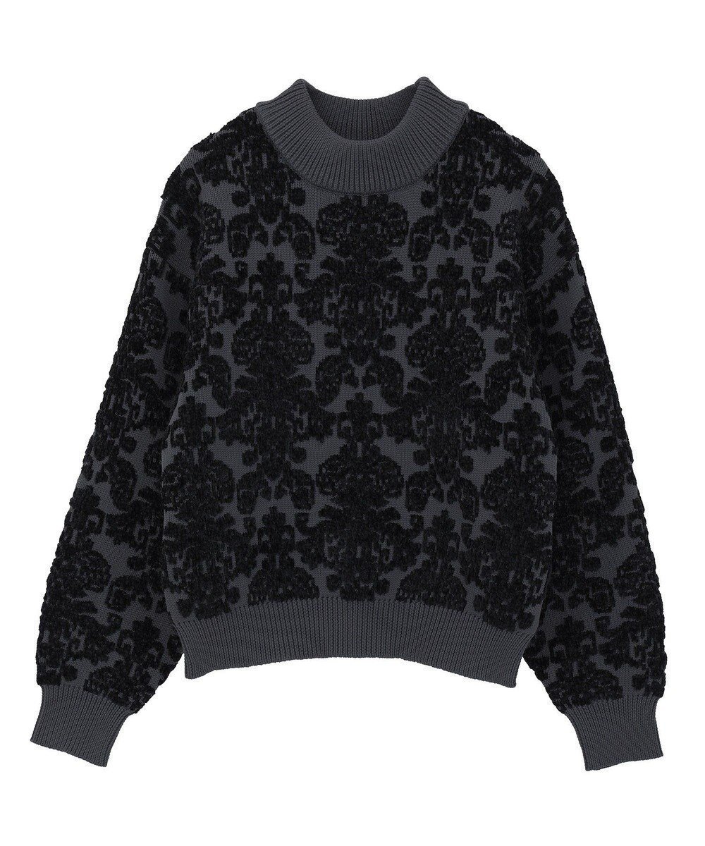 【グリーンパークス/Green Parks】の・swing by アラベスクジャカードニット インテリア・キッズ・メンズ・レディースファッション・服の通販 founy(ファニー) ファッション Fashion レディースファッション Fashion for Women トップス・カットソー Cut & Sew Tops ニット Knit Tops & Sweaters おすすめ Recommended / Our Picks クラシカル Classical, Vintage-Inspired シンプル Simple, Minimal スタイリッシュ Stylish, Fashionable セーター Sweater, Knitwear ポケット Pocket, Pocket Detail エレガント 上品 Elegant A/W・秋冬 Autumn/Winter Charcoal Gray|ID: prp329100004807771 ipo3291000000034888581