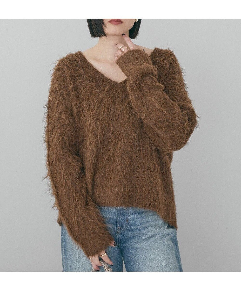 【アメリカンホリック/AMERICAN HOLIC】の起毛シャギールーズニットプルオーバー インテリア・キッズ・メンズ・レディースファッション・服の通販 founy(ファニー) 　ファッション　Fashion　レディースファッション　Fashion for Women　トップス・カットソー　Cut & Sew Tops　ニット　Knit Tops & Sweaters　カジュアルプルオーバー・ニットトップス　Pullovers & Knit Tops / Casual Pullovers　アメリカン　American Style　スタイリッシュ　Stylish, Fashionable　セーター　Sweater, Knitwear　タートルネック　Turtleneck, High Neck　フォルム　Silhouette, Form　ヘムライン　Hemline, Bottom Cut　ポケット　Pocket, Pocket Detail　A/W・秋冬　Autumn/Winter　おすすめ　Recommended / Our Picks　Brown|ID: prp329100004807780 ipo3291000000034888615