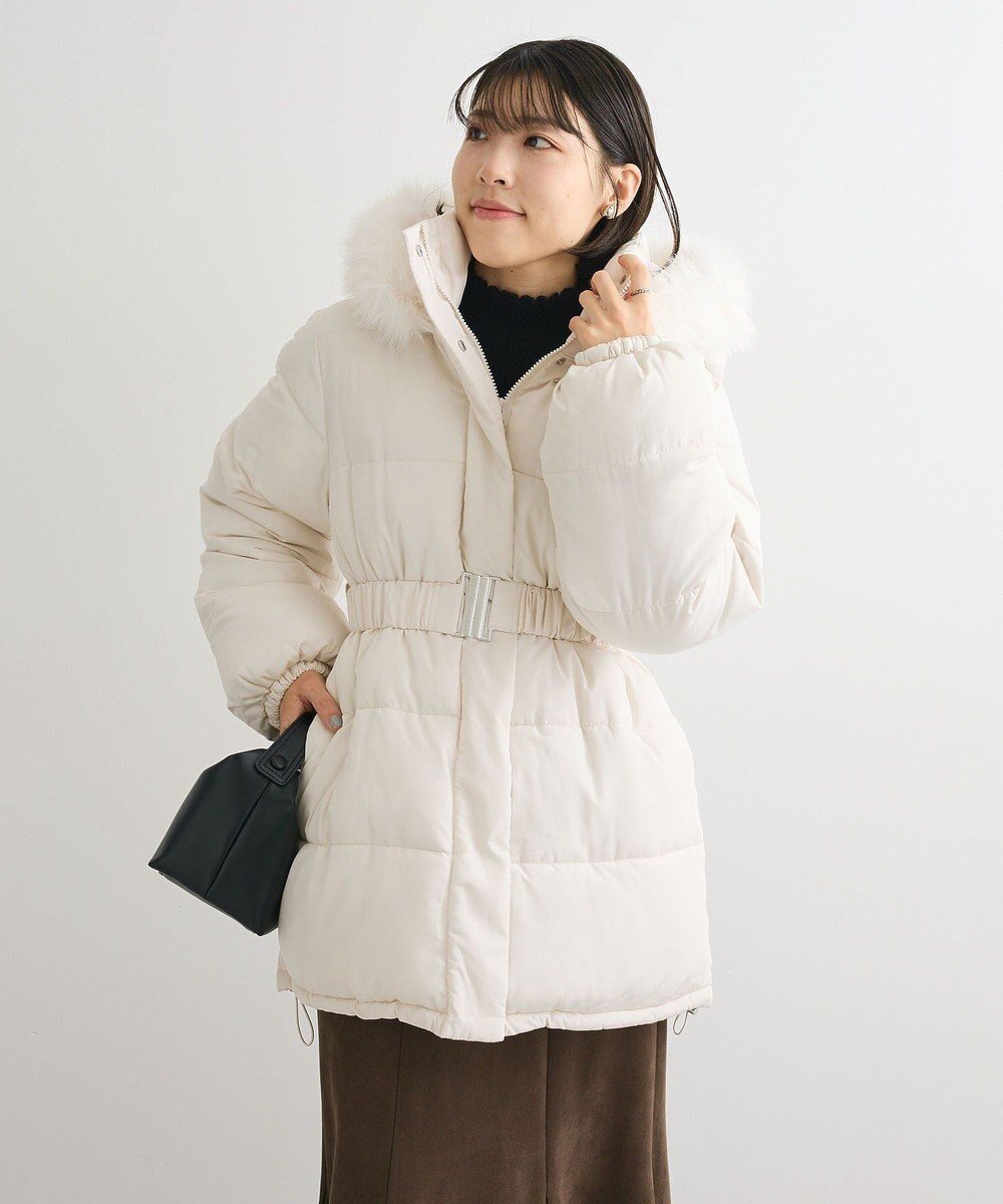 【グリーンパークス/Green Parks】の・swing by ファイバーダウンベルト付コート インテリア・キッズ・メンズ・レディースファッション・服の通販 founy(ファニー) ファッション Fashion レディースファッション Fashion for Women アウター Coat / Outerwear Collection コート・ロングコート・ピーコート Long Coats, Peacoats & More レディースジャケット・軽アウター Jackets ベルト&ウエストマーク Belts & Waist Accessories おすすめ Recommended / Our Picks ジャケット Jacket, Outerwear ダウン Down, Puffer フェイクファー Faux Fur, Imitation Fur ポケット Pocket, Pocket Detail エレガント 上品 Elegant 今季 This Season, Current Season A/W・秋冬 Autumn/Winter Ivory|ID: prp329100004807834 ipo3291000000034888757