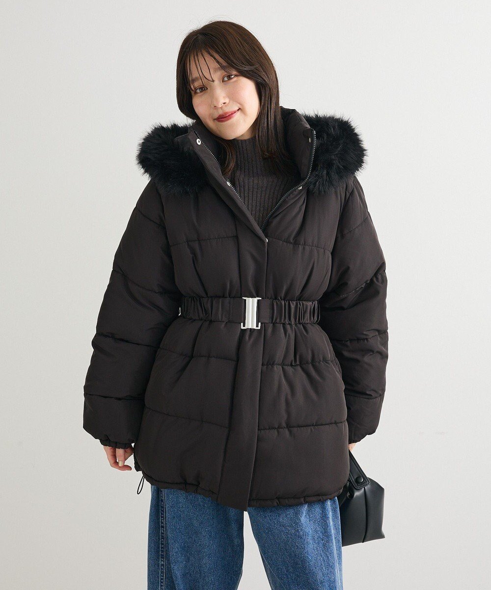 【グリーンパークス/Green Parks】の・swing by ファイバーダウンベルト付コート インテリア・キッズ・メンズ・レディースファッション・服の通販 founy(ファニー) ファッション Fashion レディースファッション Fashion for Women アウター Coat / Outerwear Collection コート・ロングコート・ピーコート Long Coats, Peacoats & More レディースジャケット・軽アウター Jackets ベルト&ウエストマーク Belts & Waist Accessories おすすめ Recommended / Our Picks ジャケット Jacket, Outerwear ダウン Down, Puffer フェイクファー Faux Fur, Imitation Fur ポケット Pocket, Pocket Detail エレガント 上品 Elegant 今季 This Season, Current Season A/W・秋冬 Autumn/Winter Black|ID: prp329100004807834 ipo3291000000034888758