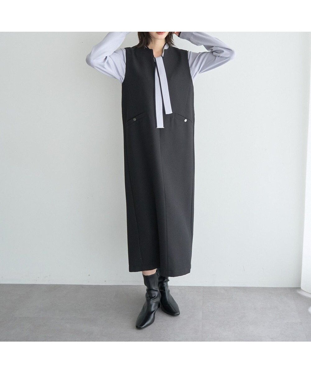 【イェッカ ヴェッカ/YECCA VECCA】のキーネックジャンスカ インテリア・キッズ・メンズ・レディースファッション・服の通販 founy(ファニー) 　ファッション　Fashion　レディースファッション　Fashion for Women　スカート　Skirts　クラシカル　Classical, Vintage-Inspired　ショート　Short, Short Length　シンプル　Simple, Minimal　ストレート　Straight, Straight Cut　ツイード　Twill, Twill Weave　ポケット　Pocket, Pocket Detail　A/W・秋冬　Autumn/Winter　Black|ID: prp329100004808791 ipo3291000000034898170