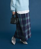 【グリーンパークス/Green Parks】の楊柳ベロアチェックIラインスカート Navy|ID: prp329100004808796 ipo3291000000034898200