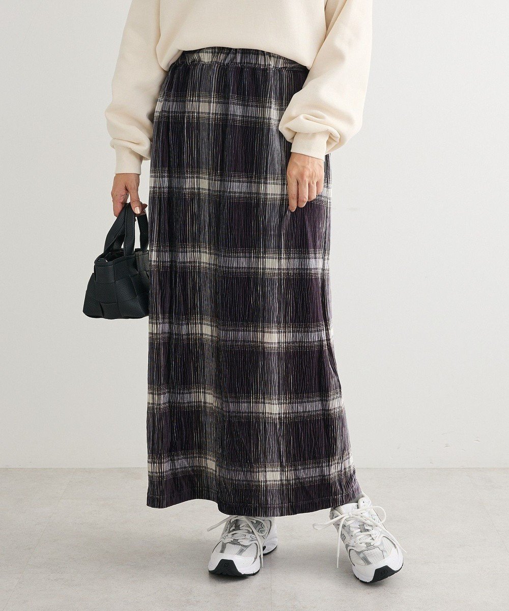 【グリーンパークス/Green Parks】の楊柳ベロアチェックIラインスカート 人気、トレンドファッション・服の通販 founy(ファニー) 　ファッション　Fashion　レディースファッション　Fashion for Women　スカート　Skirts　おすすめ　Recommended / Our Picks　シンプル　Simple, Minimal　チェック　Check, Plaid, Tartan　プリント　Print, Printed Pattern　ベロア　Velour, Soft Velvet　ポケット　Pocket, Pocket Detail　エレガント 上品　Elegant　A/W・秋冬　Autumn/Winter　 other-1|ID: prp329100004808796 ipo3291000000035629939