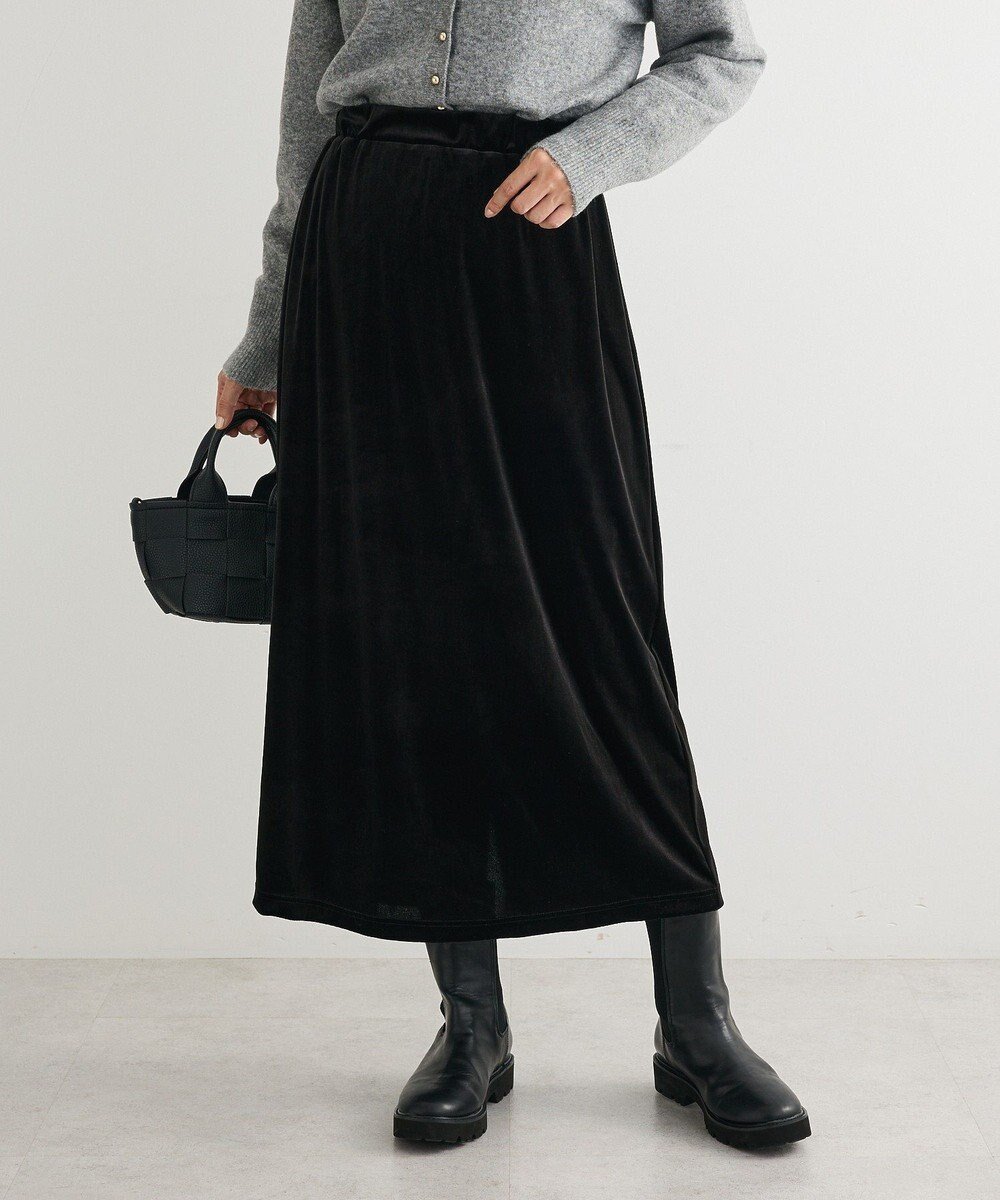 【グリーンパークス/Green Parks】のベロアナロースカート インテリア・キッズ・メンズ・レディースファッション・服の通販 founy(ファニー) 　ファッション　Fashion　レディースファッション　Fashion for Women　スカート　Skirts　ベロア　Velour, Soft Velvet　ポケット　Pocket, Pocket Detail　エレガント 上品　Elegant　冬　Winter / This Winter　A/W・秋冬　Autumn/Winter　Black|ID: prp329100004808797 ipo3291000000034898203