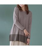 【ティアクラッセ/Tiaclasse】のメランジ配色フーディーニットチュニック モカ|ID: prp329100004808808 ipo3291000000035549179