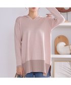 【ティアクラッセ/Tiaclasse】のメランジ配色フーディーニットチュニック ピンク|ID: prp329100004808808 ipo3291000000035549180