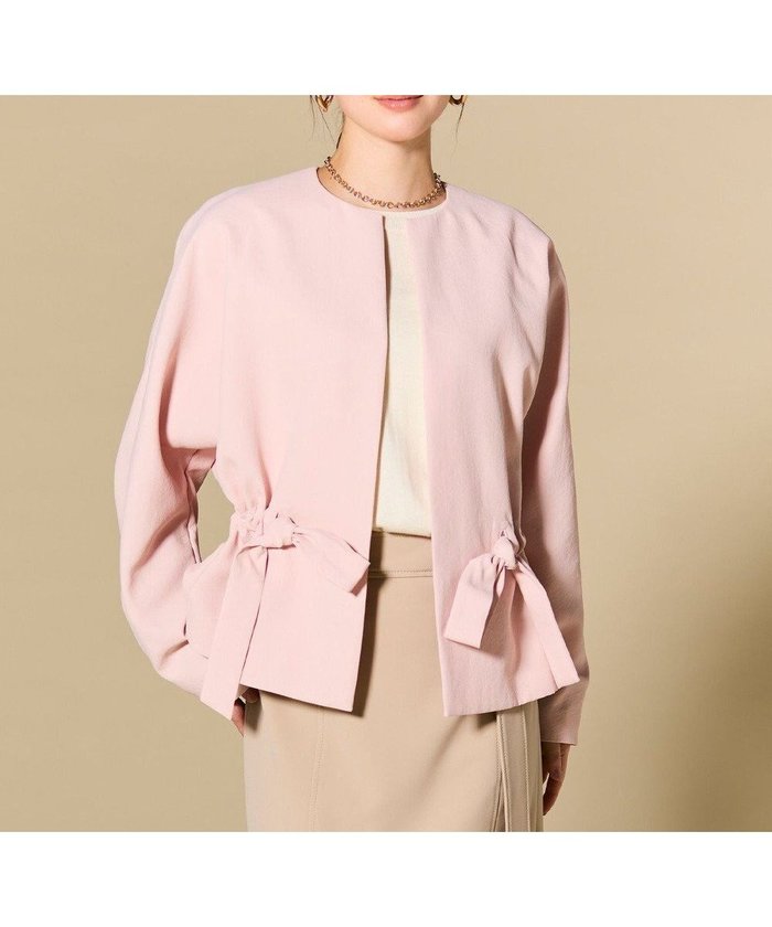 【ベイジ,/BEIGE,】のPORDIC / ドロスト付きノーカラージャケット インテリア・キッズ・メンズ・レディースファッション・服の通販 founy(ファニー) https://founy.com/ ファッション Fashion レディースファッション Fashion for Women アウター Coat / Outerwear Collection レディースジャケット・軽アウター Jackets ノーカラージャケット / シンプル上品コーデ Collarless Jackets 春 Spring カットソー Cut and Sewn Top 今季 This Season, Current Season ジャケット Jacket, Outerwear 人気 Popular, Best Seller フェミニン Feminine, Girly フォルム Silhouette, Form リラックス Relax, Relaxed Fit ワイド Wide, Wide Fit S/S・春夏 SS, Spring/Summer, Warm Season 夏 Summer エレガント 上品 Elegant |ID: prp329100004811059 ipo3291000000034921682